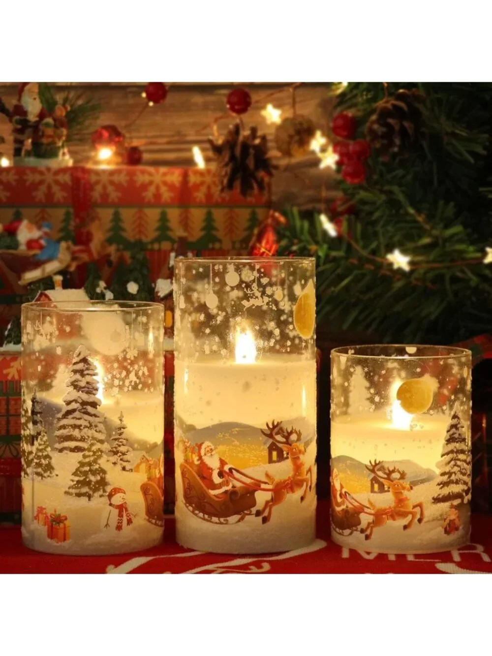 Flameless LED Pillar Candles - Real Wax, Remote & Timer, Christmas Decor, 3 Pack